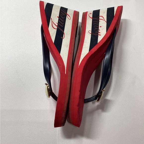Juicy Couture Laney Wedge Striped Apple Charm Slip On Y2K Size 8 - Picture 11 of 11